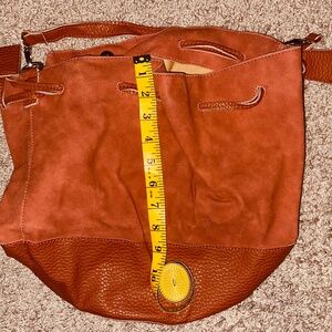 Justfab Suede Bucket Handbag Orange